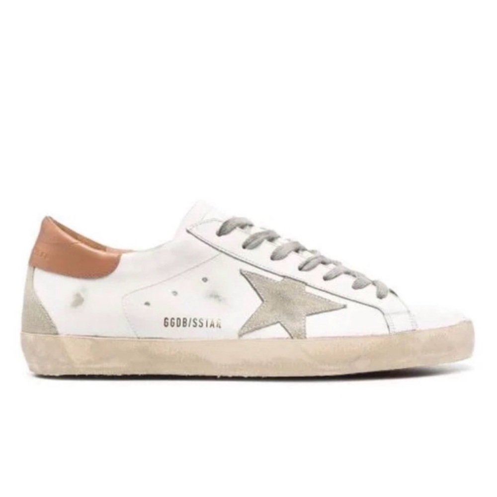Golden Goose White and Tan Superstar sneakers size 36